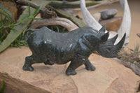 Polished Serpentine Rhino Carving x 1 From Zimbabwe