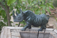 Polished Serpentine Rhino Carving x 1 From Zimbabwe