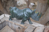 Polished Serpentine Rhino Carving x 1 From Zimbabwe