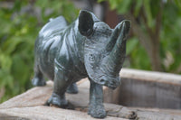 Polished Serpentine Rhino Carving x 1 From Zimbabwe