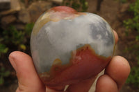 Polished Polychrome Jasper Hearts x 5 From Madagascar