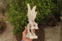 Polished White Marble Pegasus Carving x 1 From Zimbabwe