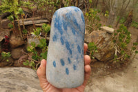 Polished Blue Spinel Quartz Standing Free Form x 1 From Madagascar