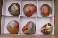 Polished Polychrome Jasper Hearts x 6 From Madagascar