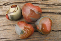 Polished Polychrome Jasper Hearts x 6 From Madagascar