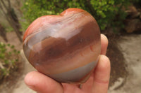 Polished Polychrome Jasper Hearts x 6 From Madagascar