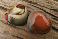 Polished Polychrome Jasper Hearts x 6 From Madagascar