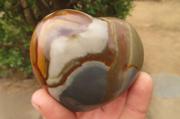 Polished Polychrome Jasper Hearts x 6 From Madagascar