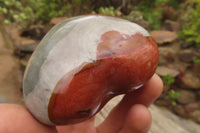 Polished Polychrome Jasper Hearts x 6 From Madagascar