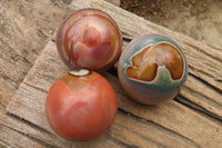 Polished Polychrome Jasper Spheres x 3 From Madagascar