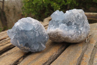 Natural Celestite Specimens x 12 From Sakoany, Madagascar