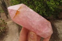 Polished Rose Quartz Crystals x 3 From Madagascar