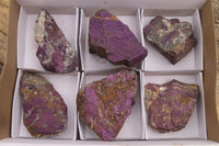 Natural Metallic Purpurite Cobbed Specimens x 6 From Erongo, Namibia