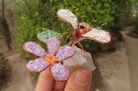 Hand Made Gemstone Bee With Flower - sold per piece From South Africa