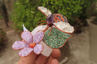 Hand Made Gemstone Bee With Flower - sold per piece From South Africa