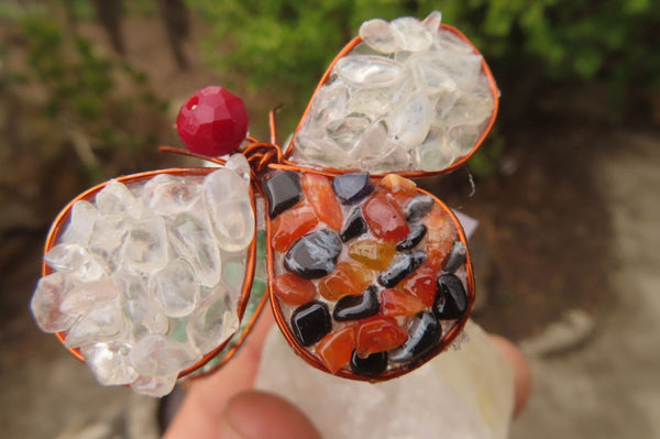 Hand Made Gemstone Bee With Flower - sold per piece From South Africa