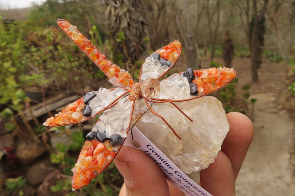 Hand Made Large Gemstone Dragonfly - sold per piece From South Africa