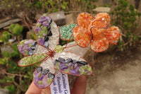 Hand Made Medium Gemstone Butterfly With Rose - sold per piece From South Africa