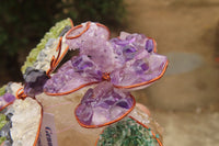 Polished Medium Gemstone Butterfly With Rose - sold per piece From South Africa