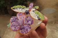 Hand Made Medium Gemstone Butterfly With Rose - sold per piece From South Africa