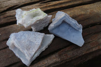 Natural Etched Blue Chalcedony Specimens x 12 From Nsanje, Malawi