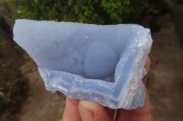 Natural Etched Blue Chalcedony Specimens x 12 From Nsanje, Malawi