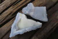 Natural Etched Blue Chalcedony Specimens x 12 From Nsanje, Malawi