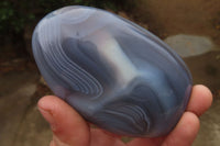 Polished Banded Agate Standing Free Forms x 4 From Madagascar