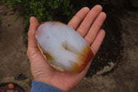 Polished Banded Agate Standing Free Forms x 4 From Madagascar