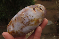 Polished Banded Agate Standing Free Forms x 4 From Madagascar