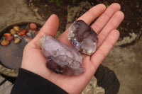 Natural Smokey Amethyst Crystals x 12 From Chiredzi, Zimbabwe