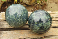 Polished Stromatolite Jasper Spheres x 4 From Madagascar