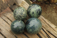 Polished Stromatolite Jasper Spheres x 4 From Madagascar