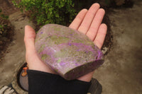 Polished Stichtite & Serpentine Standing Free Forms x 3 From Barberton, South Africa