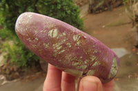 Polished Stichtite & Serpentine Standing Free Forms x 3 From Barberton, South Africa