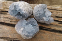 Natural Celestite Specimens x 6 From Sakoany, Madagascar