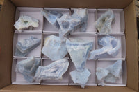 Natural Etched Blue Chalcedony Specimens x 12 From Nsanje, Malawi