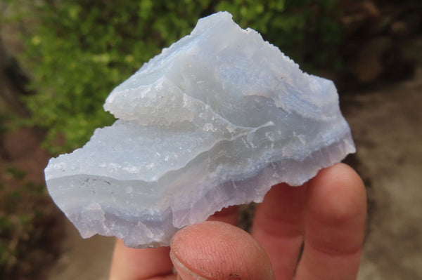 Natural Etched Blue Chalcedony Specimens x 12 From Nsanje, Malawi