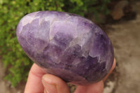 Polished Chevron Amethyst Standing Free Forms x 3 From Madagascar