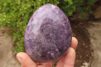 Polished Chevron Amethyst Standing Free Forms x 3 From Madagascar