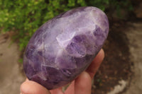 Polished Chevron Amethyst Standing Free Forms x 3 From Madagascar