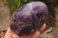 Polished Chevron Amethyst Standing Free Forms x 3 From Madagascar