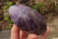 Polished Chevron Amethyst Standing Free Forms x 3 From Madagascar