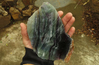 Polished On One Side Watermelon Fluorite Specimens x 2 From Namibia