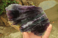 Polished On One Side Watermelon Fluorite Specimens x 2 From Namibia