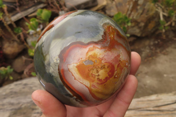 Polished Polychrome Jasper Spheres x 3 From Mahajanga, Madagascar