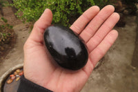 Polished Black Schorl Tourmaline Eggs x 6 From Madagascar