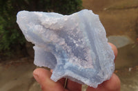 Natural Etched Blue Chalcedony Specimens x 6 From Malawi