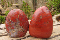 Polished Red Jasper Standing Free Forms x 6 From Madagascar