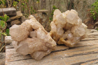 Natural Quartz Clusters x 2 From Luena, Congo